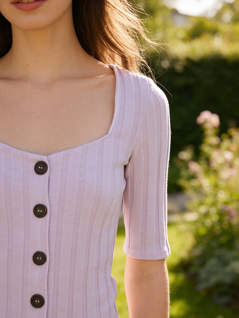 Free People Central Park Ribbed Knit Fitted Cardigan Top Blush Pink XS - Picture 2 of 7